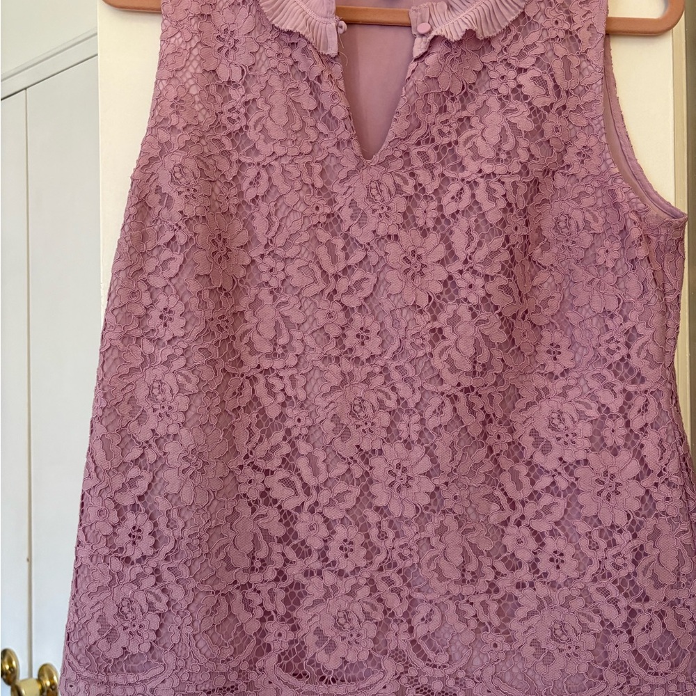 J.Crew Lace ruffleneck top